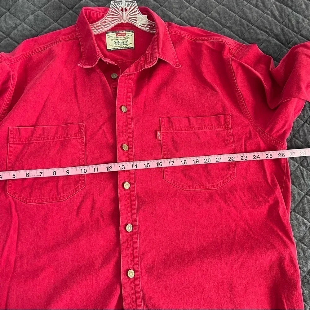 Levi’s Shirt Men XL Red Tab Button Down Western Cowboy 90s Classic Long Sleeve